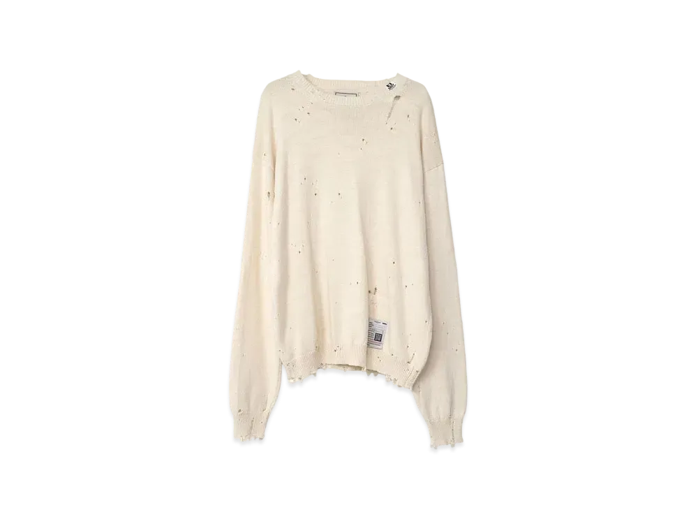 Maison MIHARA YASUHIRO Distressed Knit Sweater "White"
