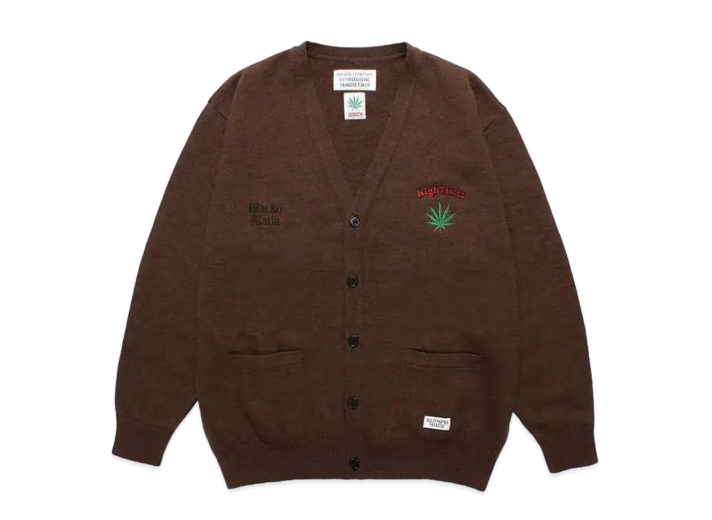 WACKO MARIA HIGH TIMES / Classic Knit Cardigan "Brown"