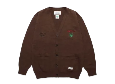 WACKO MARIA HIGH TIMES / Classic Knit Cardigan "Brown"