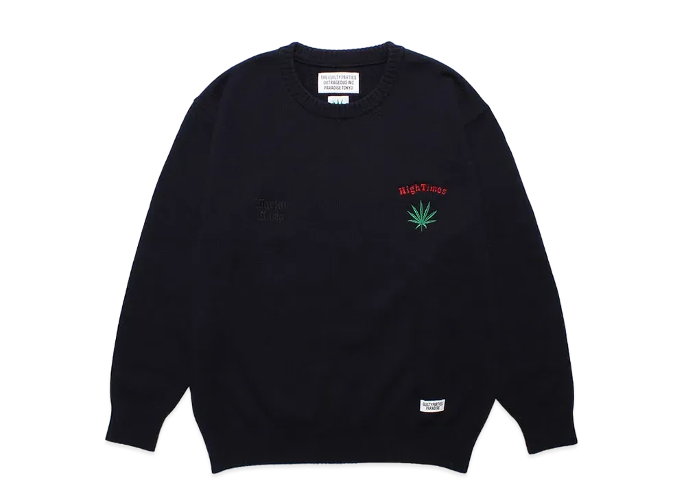WACKO MARIA HIGH TIMES / Classic Knit Sweater "Navy"