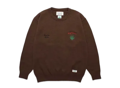 WACKO MARIA HIGH TIMES / Classic Knit Sweater "Brown"