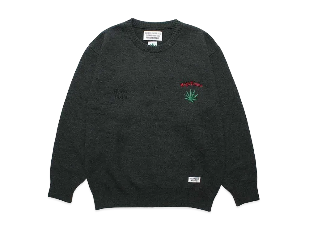 WACKO MARIA HIGH TIMES / Classic Knit Sweater "Green"
