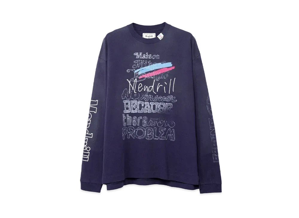 Maison MIHARA YASUHIRO Mendrill x GS Distressed Long Sleeve Tee "Navy"