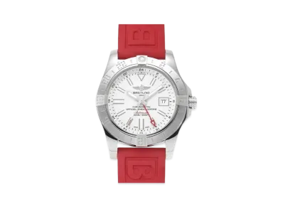 Breitling Avenger II GMT "White/Red/Stainless Steel"