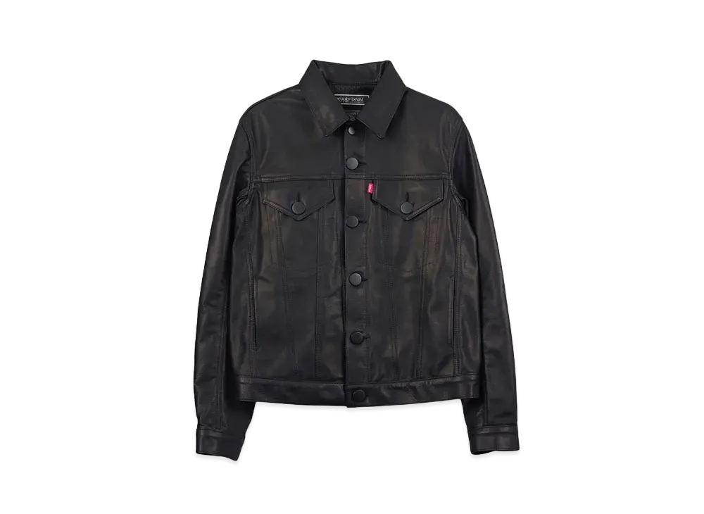 blackmeans x beauty:beast LEATHER TRUCKER JACKET feat. Blackmeans "BLACK"