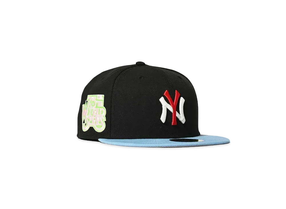 HOME GAME NEW YORK YANKEES 1975 WS 59FIFTY "BLACK/SK BLUE"