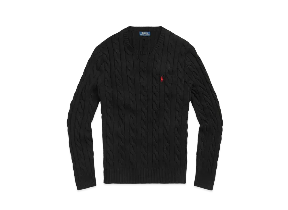 Polo Ralph Lauren Cable-Knit Cotton Sweater "Black"