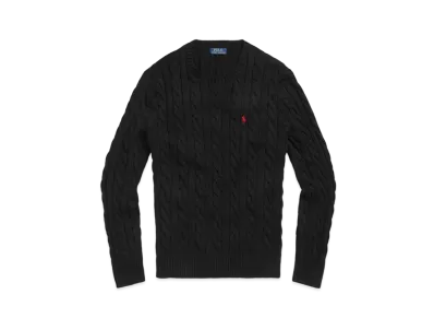 Polo Ralph Lauren Cable-Knit Cotton Sweater "Black"