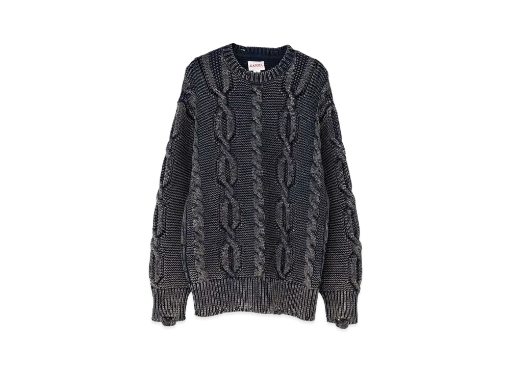 Maison MIHARA YASUHIRO Breached Cable Knit Sweater "Black"