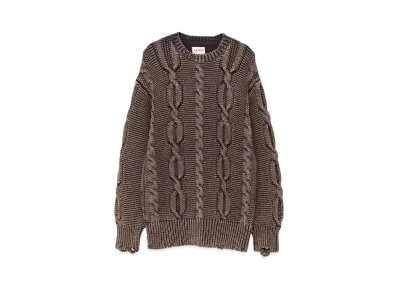 Maison MIHARA YASUHIRO Breached Cable Knit Sweater "Brown"