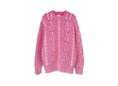 Maison MIHARA YASUHIRO Breached Cable Knit Sweater "Pink"