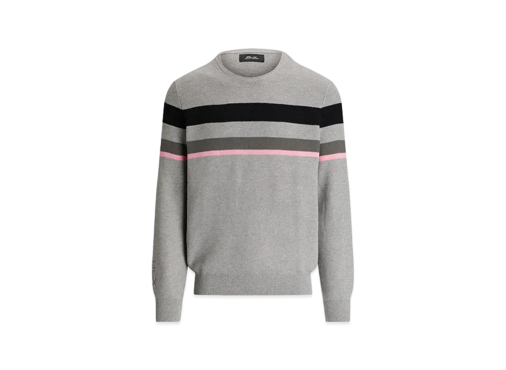 Polo Ralph Lauren Performance Striped Cotton-Blend Sweater "Gray"