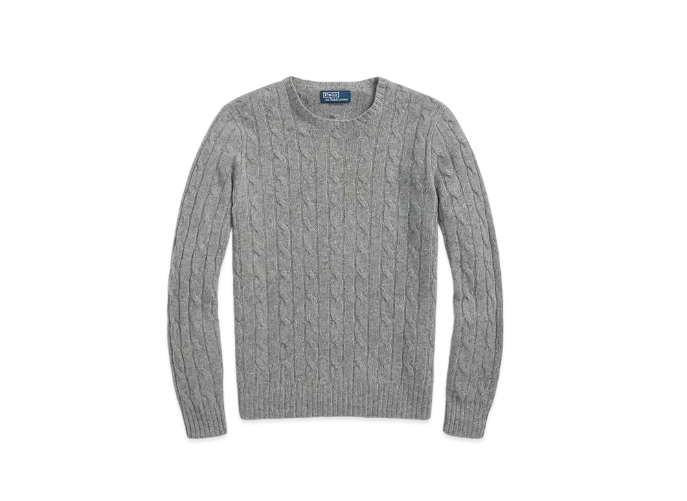 Polo Ralph Lauren Iconic Cable-Knit Casmere Sweater "Gray"