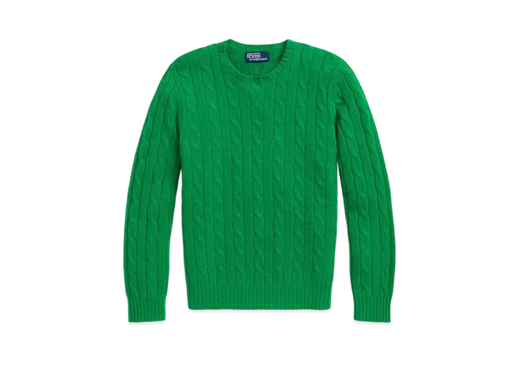 Polo Ralph Lauren Iconic Cable-Knit Casmere Sweater "Green"