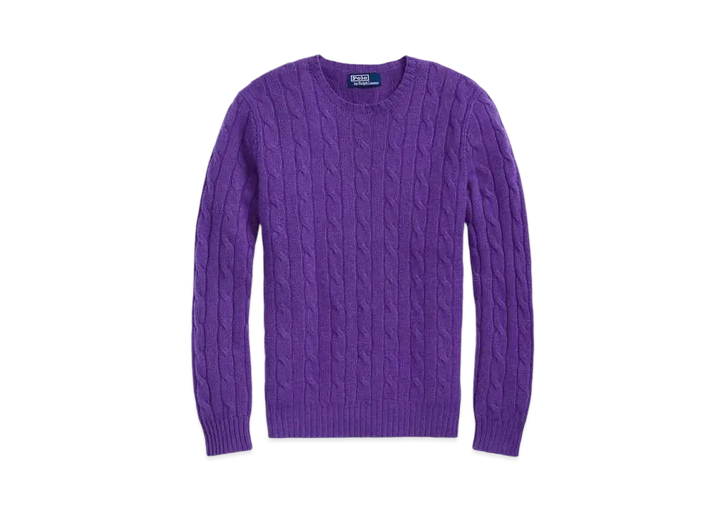 Polo Ralph Lauren Iconic Cable-Knit Casmere Sweater "Purple"