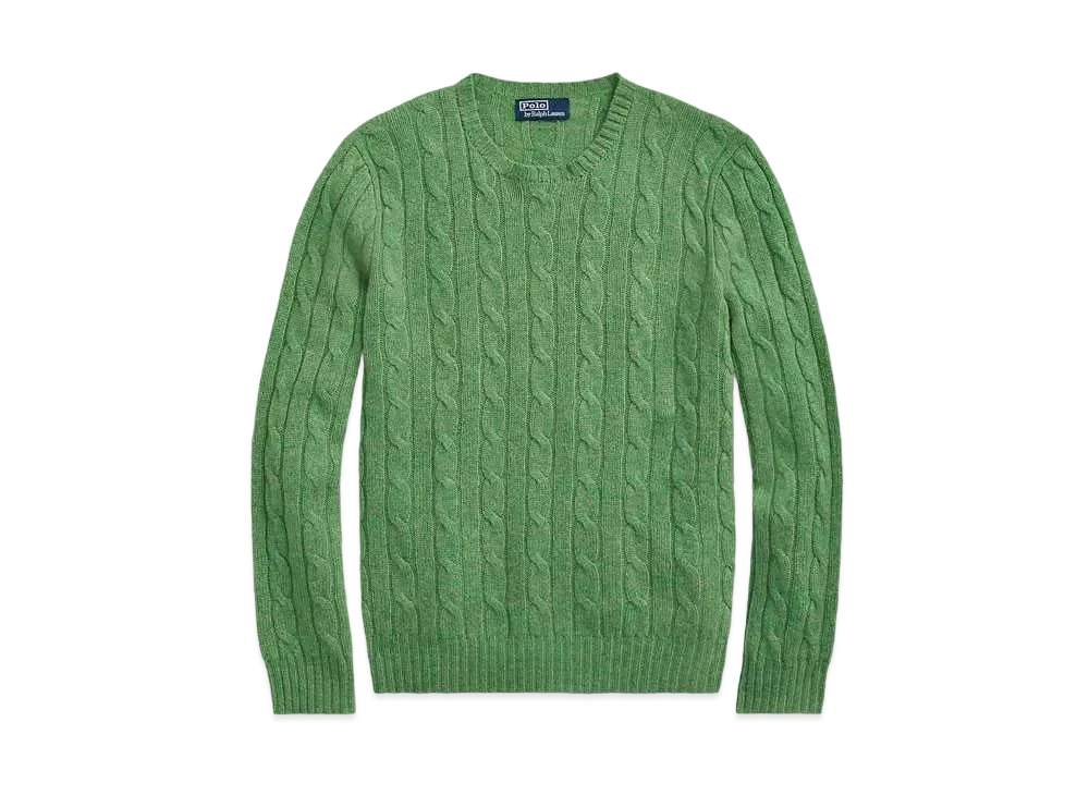 Polo Ralph Lauren Iconic Cable-Knit Casmere Sweater "Green"