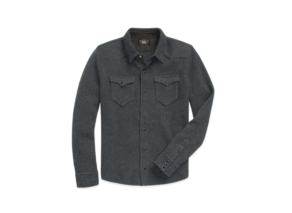 RRL Ralph Lauren Casmere Western Shirt Sweater "Gray"