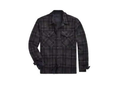 RRL Ralph Lauren Check Wool Workshirt Sweater "Navy"