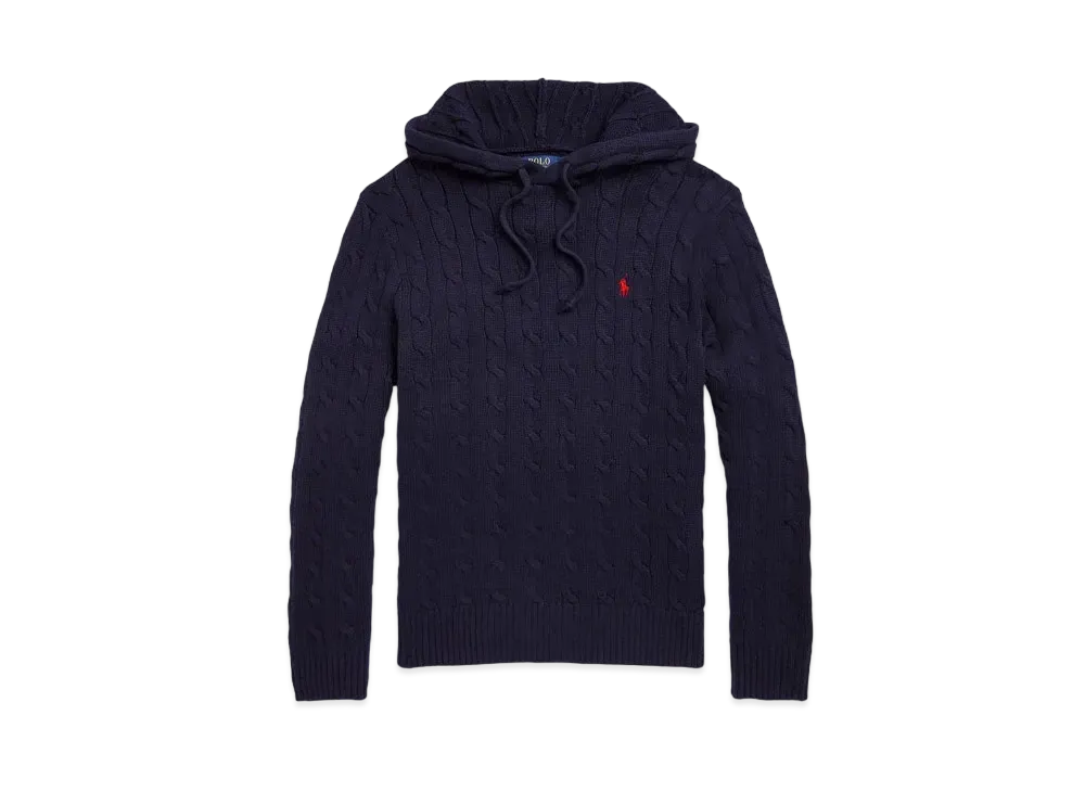 Polo Ralph Lauren Cable-Knit Hooded Sweater "Blue"