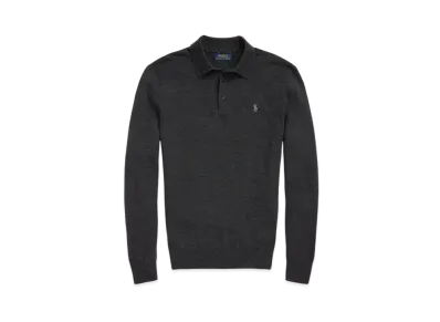 Polo Ralph Lauren Washable Wool Polo Collar Sweater "Gray"