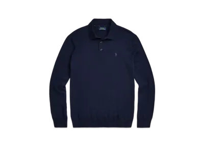 Polo Ralph Lauren Washable Wool Polo Collar Sweater "Blue"