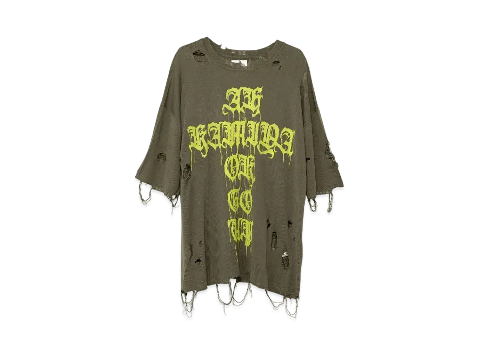 Maison MIHARA YASUHIRO Words Printed Knit T-shirt "Khaki"