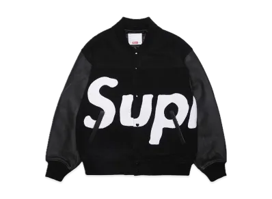 Supreme Big Logo Chenille Varsity Jacket "Black"