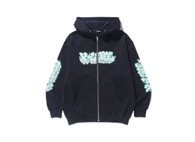 XLARGE GRAFFITI ZIP UP HOODED SWEATSHIRT "BLACK"