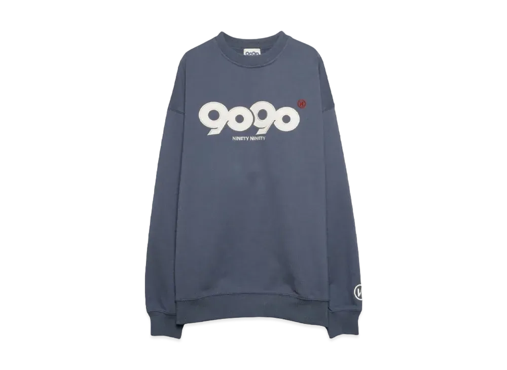 9090 9090 OG Logo Satin Crewneck Sweat (Light) "Smoke Blue"