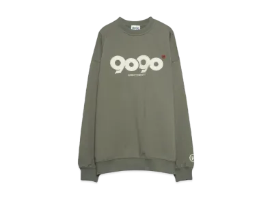 9090 9090 OG Logo Satin Crewneck Sweat (Light) "Charcoal Gray"