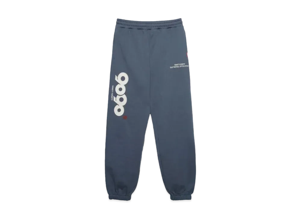 9090 9090 OG Logo Satin Sweat Pants (Light) "Smoke Blue"
