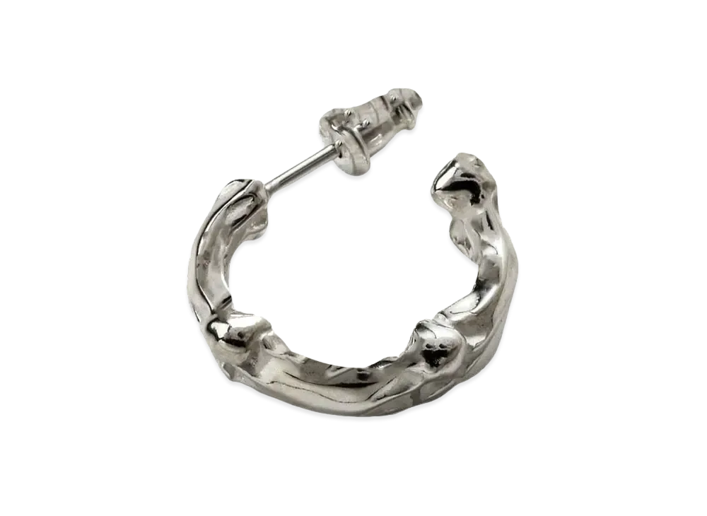 TAKAHIROMIYASHITATheSoloist. bone shaped earrings.-M-(15mm) "silver"