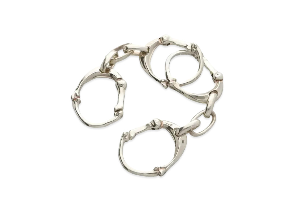 TAKAHIROMIYASHITATheSoloist. bone shaped carabiner bracelet.-L- "silver"