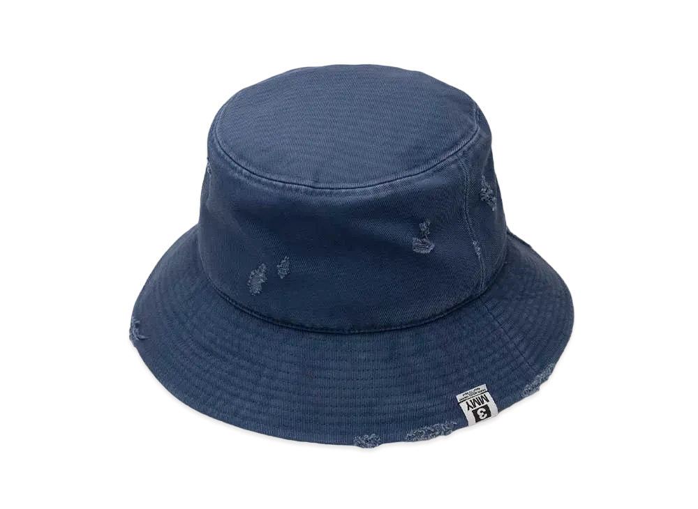 Maison MIHARA YASUHIRO Damaged Canvas Big Hat "Navy"