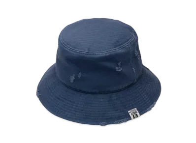 Maison MIHARA YASUHIRO Damaged Canvas Big Hat "Navy"