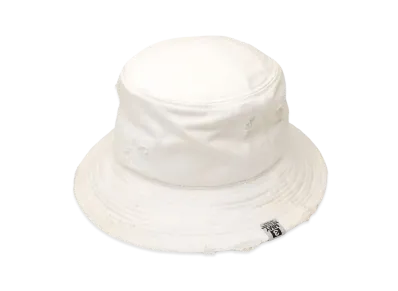 Maison MIHARA YASUHIRO Damaged Canvas Big Hat "White"