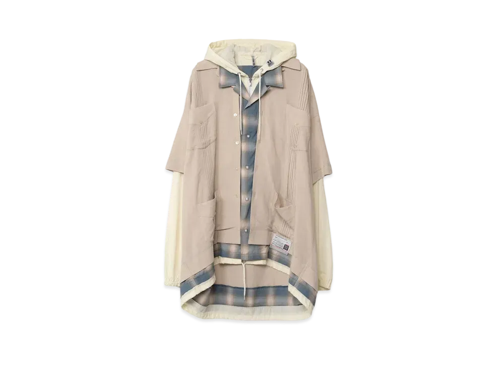 Maison MIHARA YASUHIRO Triple Layered Hooded Shirt "Beige"