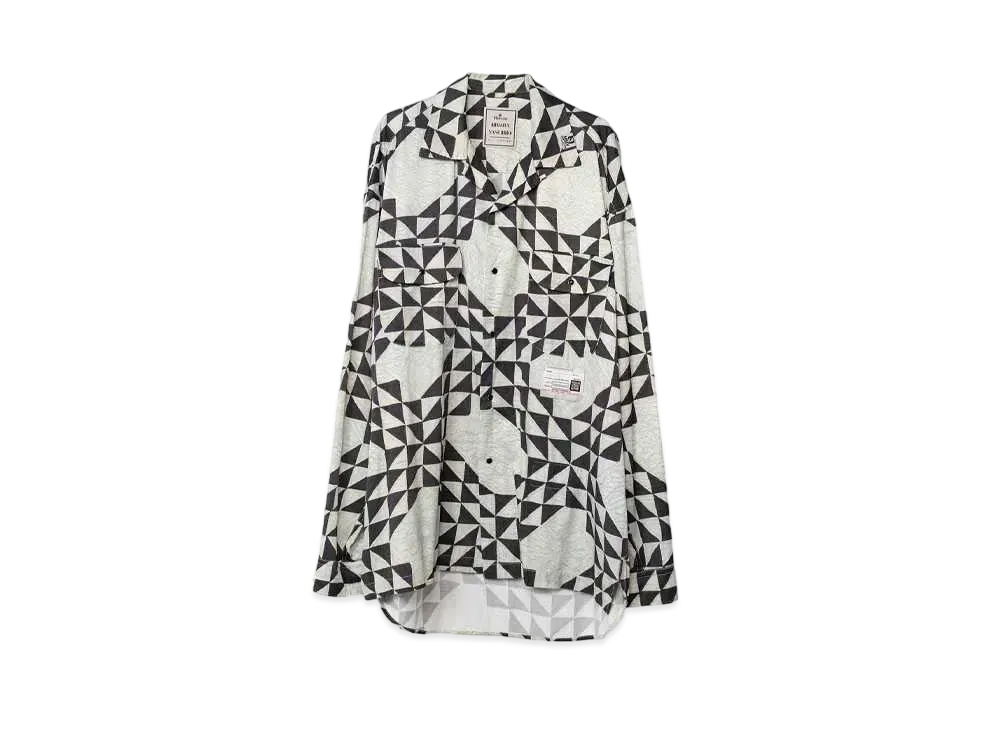 Maison MIHARA YASUHIRO Triangle-Quilt Printed Shirt "Black"