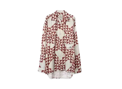 Maison MIHARA YASUHIRO Triangle-Quilt Printed Shirt "Bordeaux"
