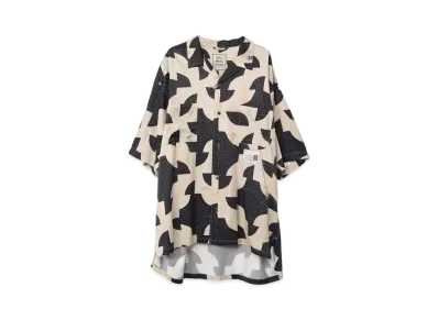 Maison MIHARA YASUHIRO Drunker's Path Quilt Printed Half Sleeve Shirt "Black"
