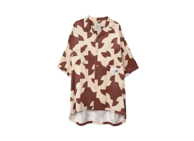 Maison MIHARA YASUHIRO Drunker's Path Quilt Printed Half Sleeve Shirt "Bordeaux"