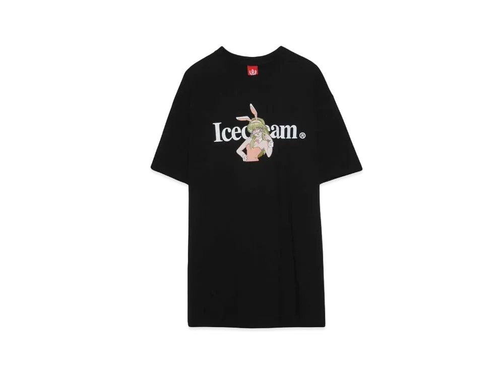 ICECREAM RUNNING DOG GLASSES T-SHIRT "BLACK"