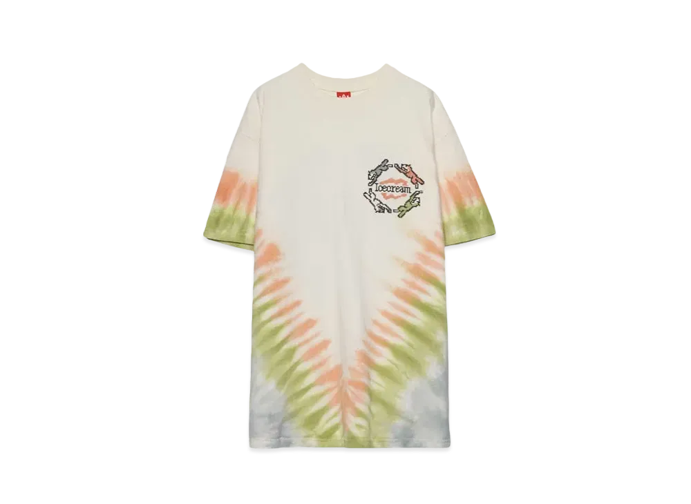 ICECREAM TIE DYE OVERSIZED T-SHIRT "ANTIQUE WHITE"