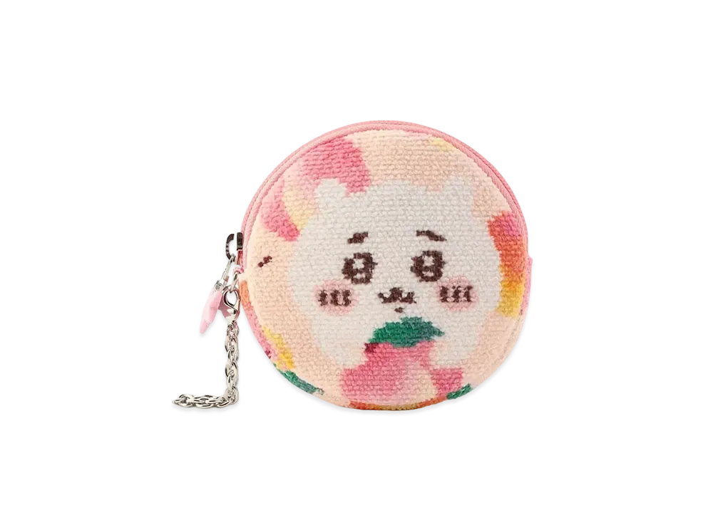 FEILER x Chiikawa Peach Dots Circle Pouch "Pale Apricot/Pink"
