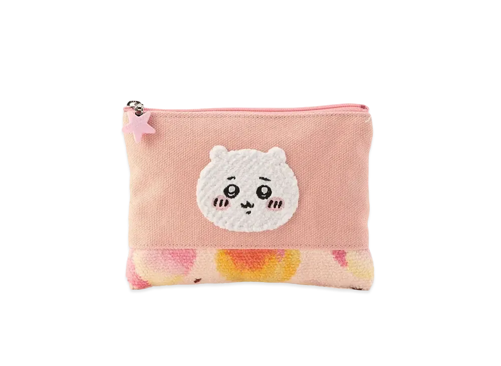 FEILER x Chiikawa Peach Dots Embroidery Pouch "Pale Apricot/Pink"