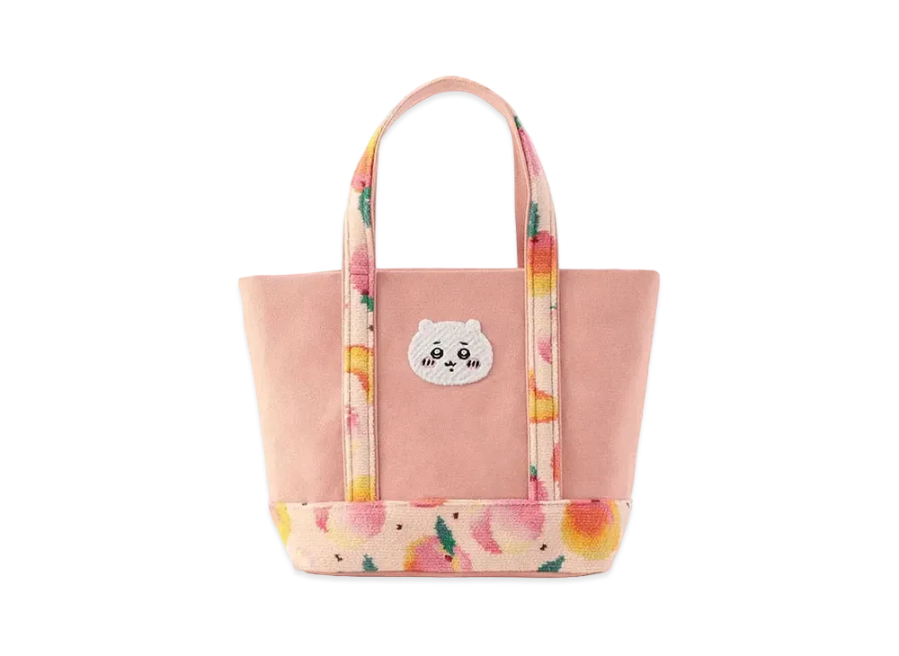 FEILER x Chiikawa Peach Dots Embroidery Tote Bag "Pale Apricot/Pink"