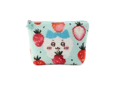 FEILER x Chiikawa Hachiware Strawberry Dots Pouch "PaleGreen/Green"