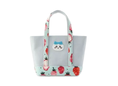 FEILER x Chiikawa Hachiware Strawberry Dots Embroidery Tote Bag "PaleGreen/Green"