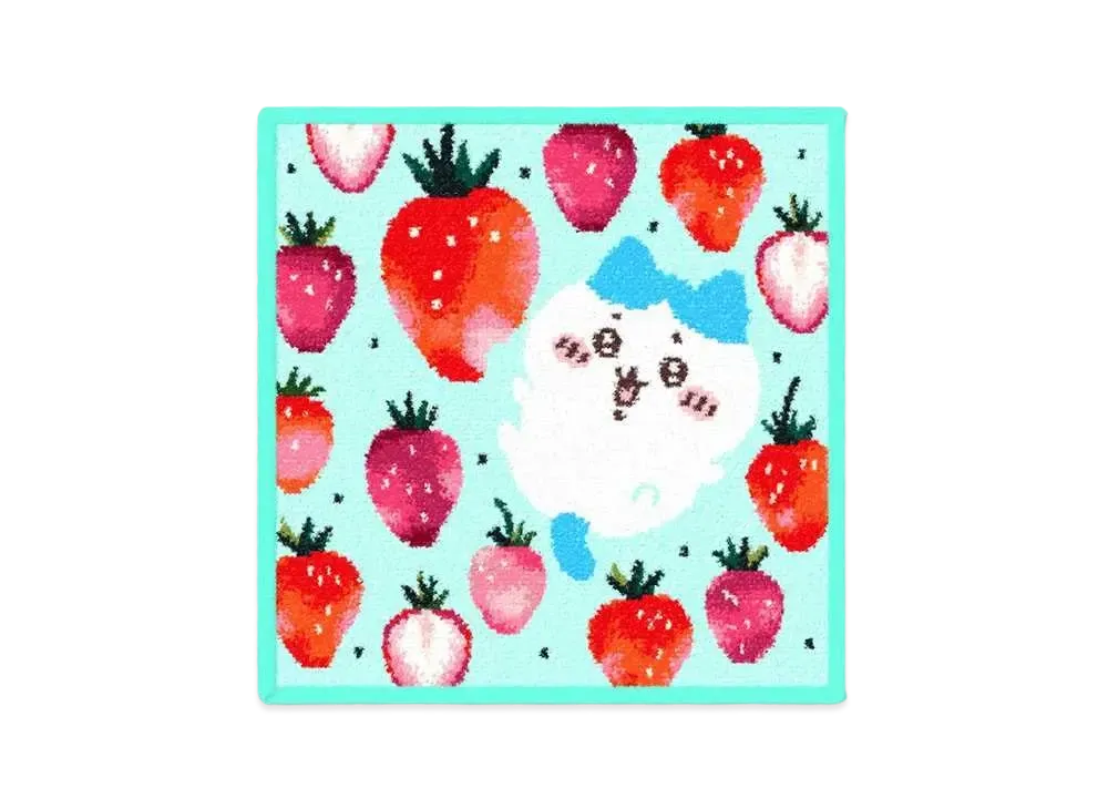 FEILER x Chiikawa Hachiware Strawberry Dots Handkerchief "PaleGreen/Green"