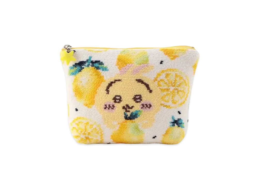 FEILER x Chiikawa Usagi Lemon Dots Pouch "White/Yellow"
